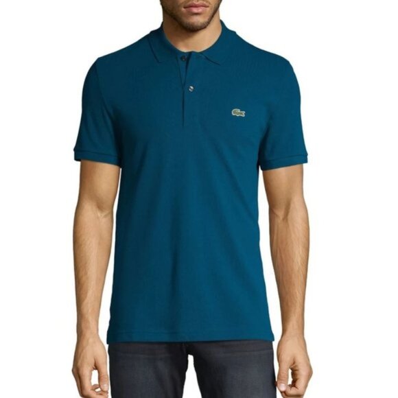 Lacoste Short Sleeve Ribbed Collar Polo Shirt - Picture 1 of 7